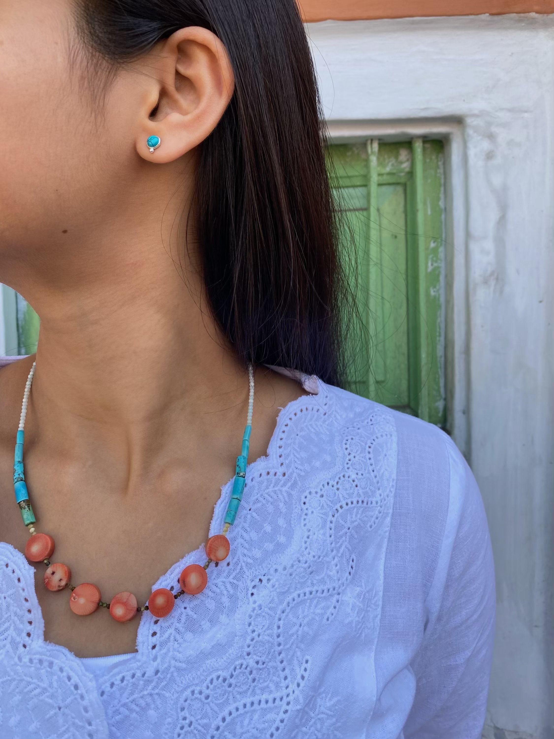 Coral + Turquoise Necklace