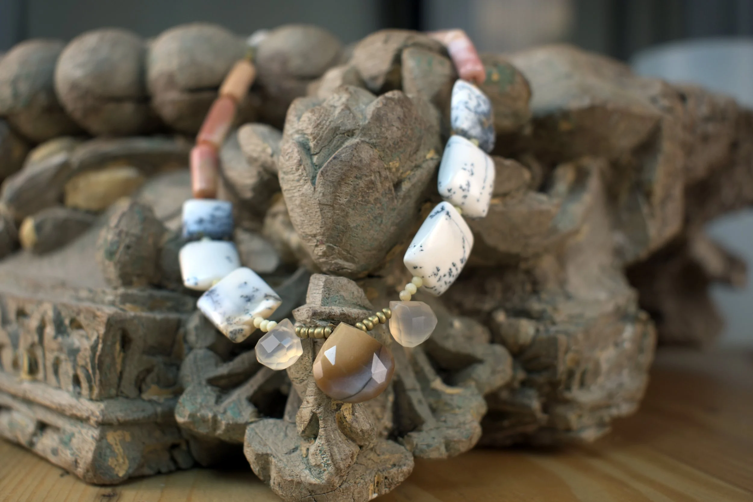 Agate + Coral Necklace