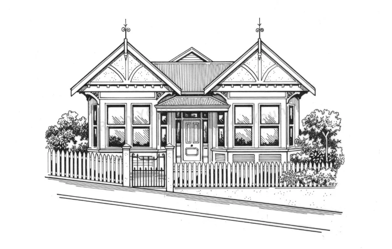 Hand drawn illustration of a 1900s Villa, Otago.jpg