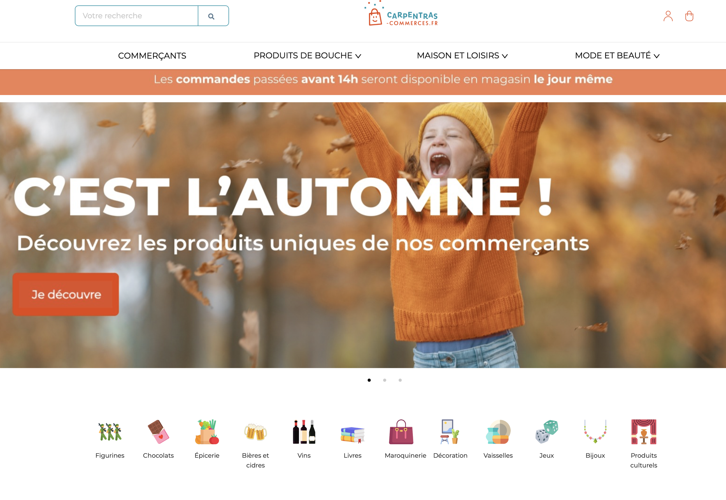 Site web Carpentras-commerces.fr pour offrir un site en ligne gratuit aux commerçants de la ville
