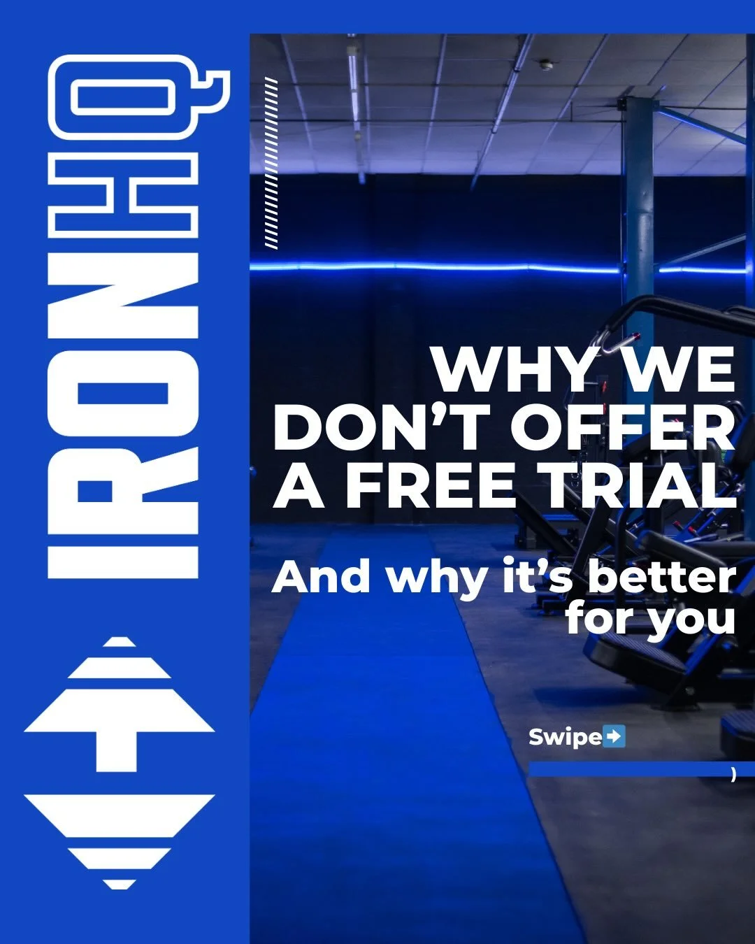Why we don&rsquo;t offer a &lsquo;free trial&rsquo; at IronHQ🤝

We know how to train properly. And we protect it for our members: present and future.