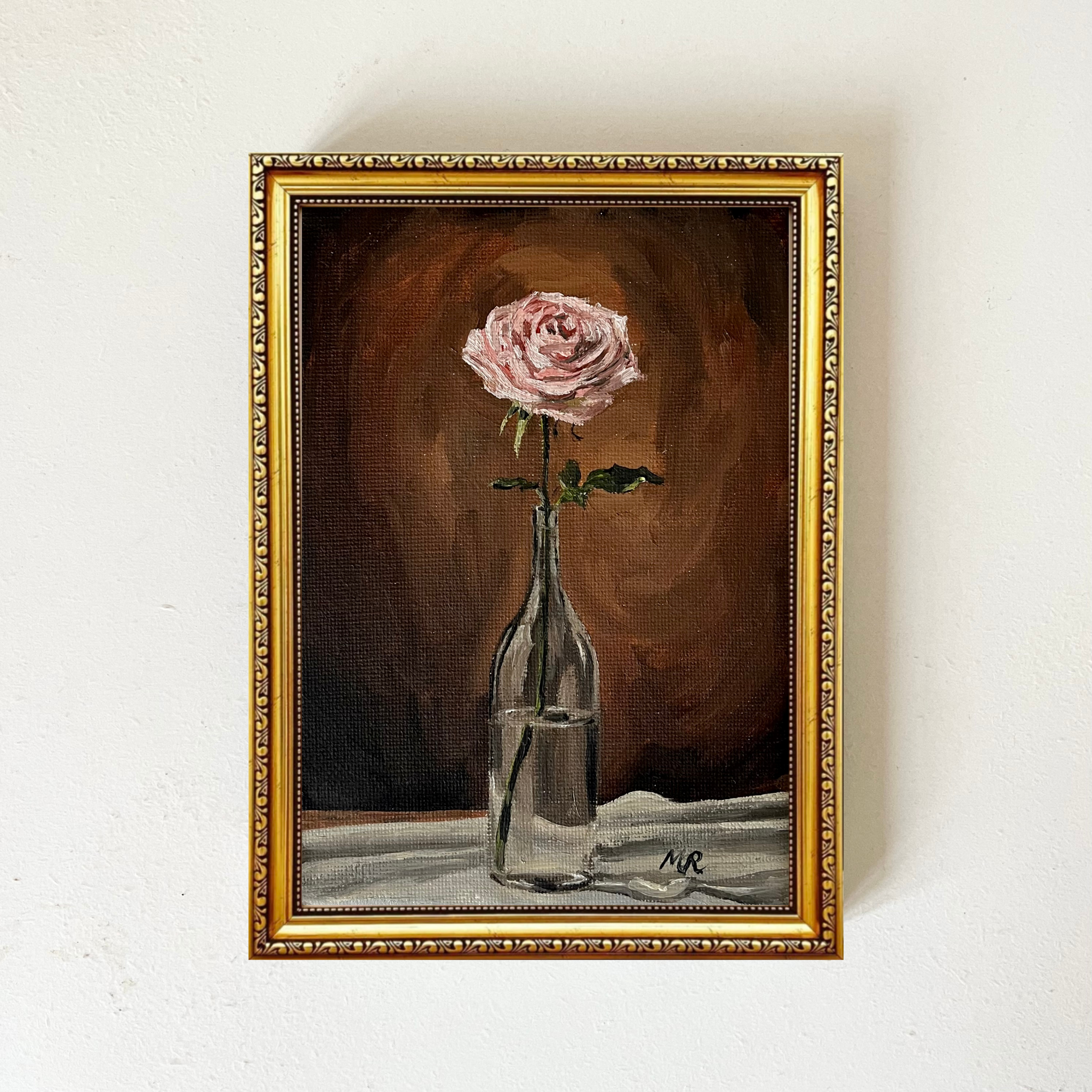 "Last Bloom" 5x7 Inch Original Oil Painting