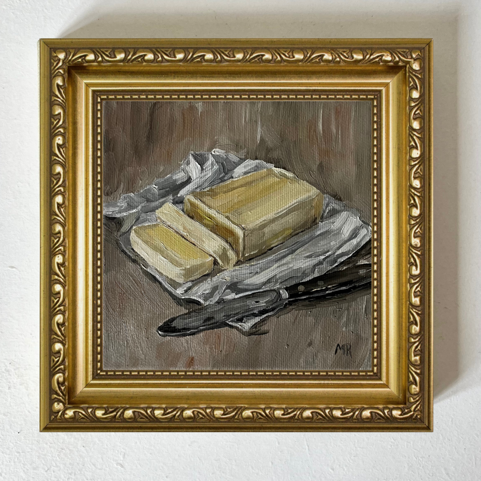 "Soft Butter" 15x15cm Original Oil Painting