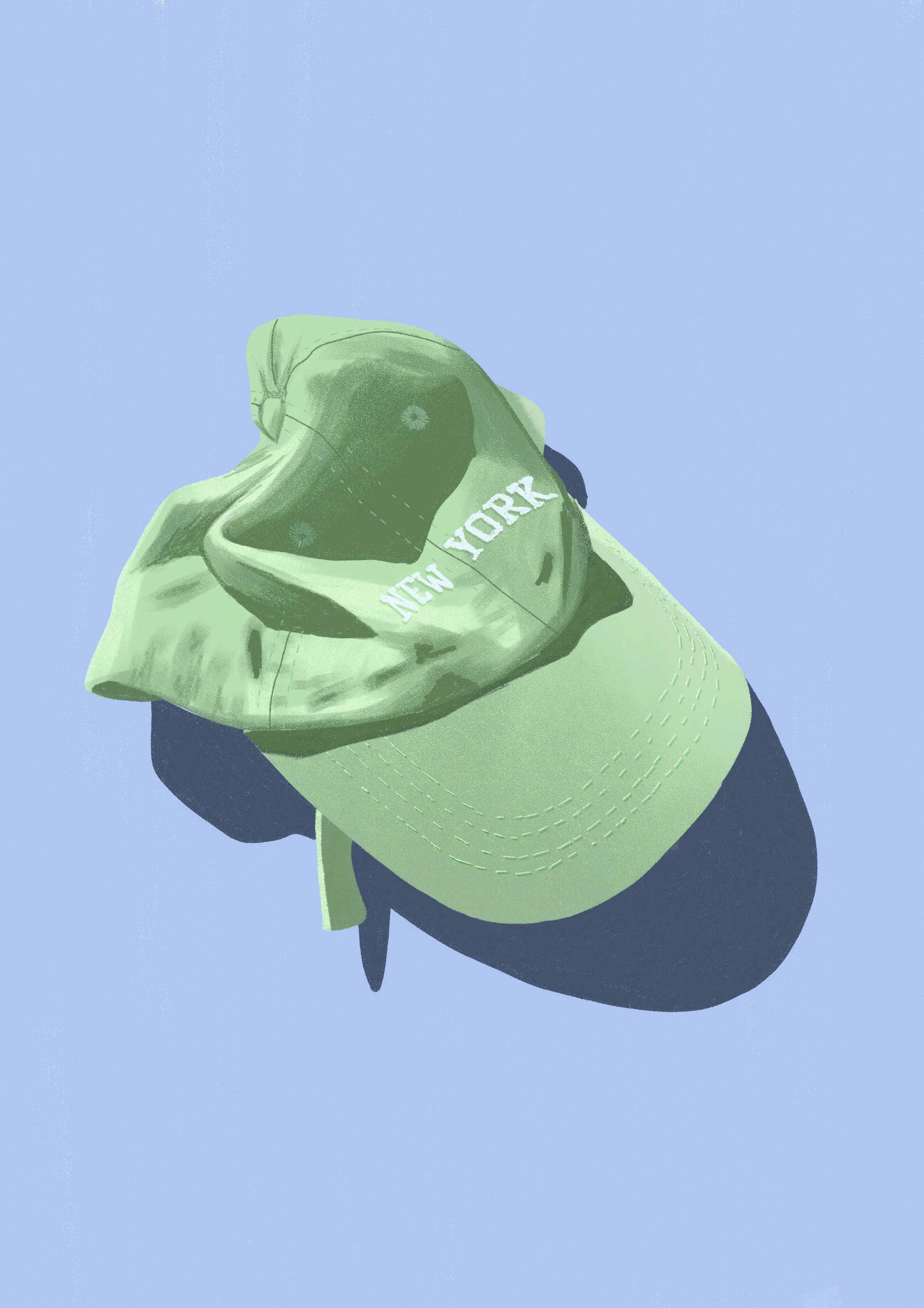 Digital illustration of a New York green cap
