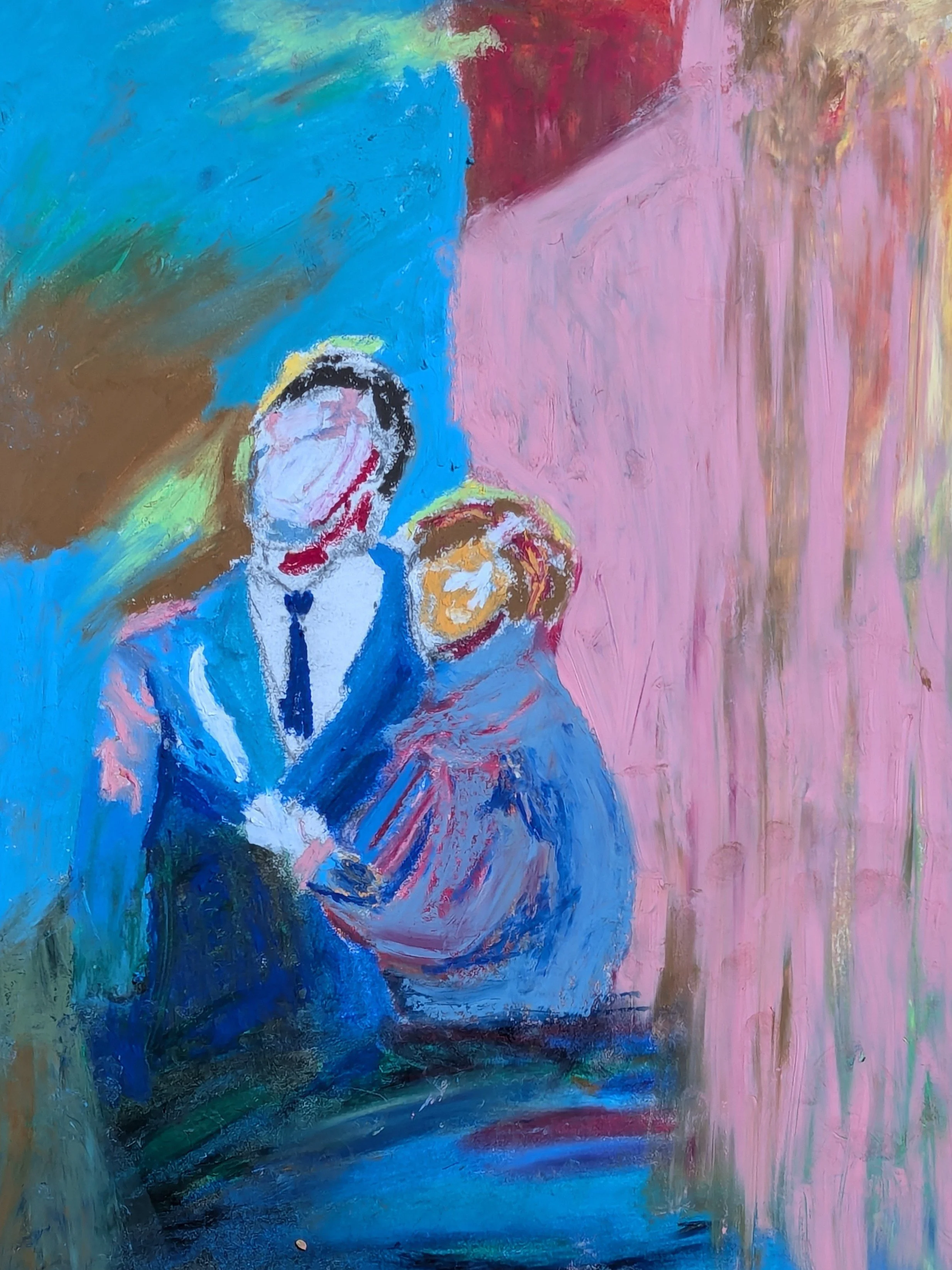 Untitled - from the series  Roberto Rossellini. Based on Journey to Italy (1954).  2025. Pastels on paper, 41 x 30 cm/ 16 x 12 in.