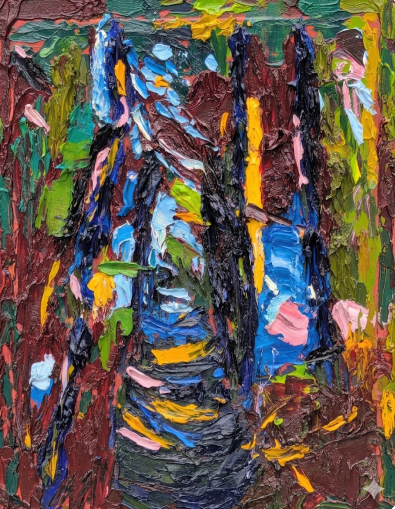 Jean-Jacques Rousseau dans la forêt, – Les rêveries du Promeneur solitaire - Cinquième promenade, 2024, oil on canvas, 41 x 30 cm/ 16 x 12 in.