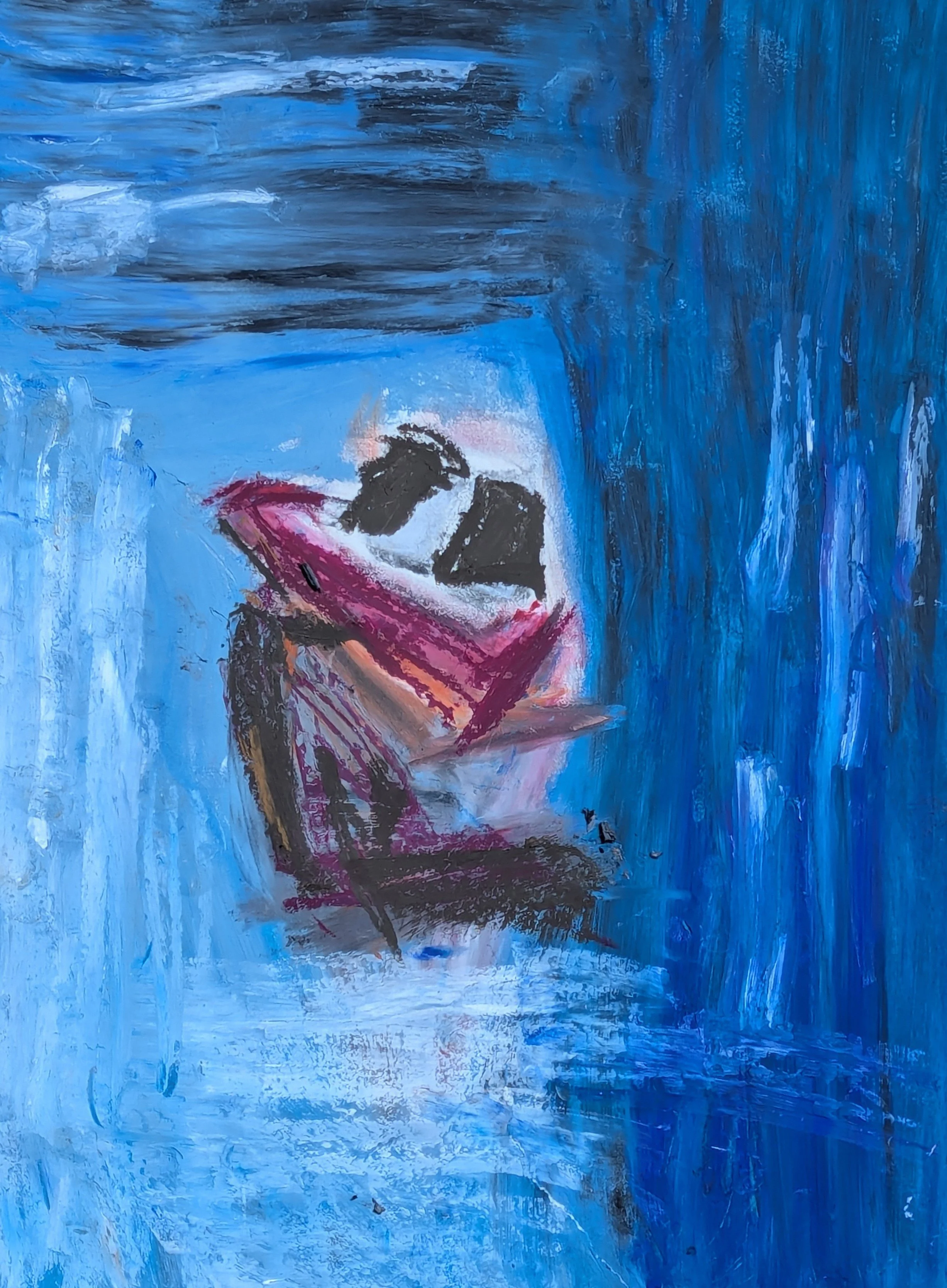 Untitled, from the series  Roberto Rossellini. Based on Journey to Italy (1954).  2025. Pastels on paper, 41 x 30 cm/ 16 x 12 in.