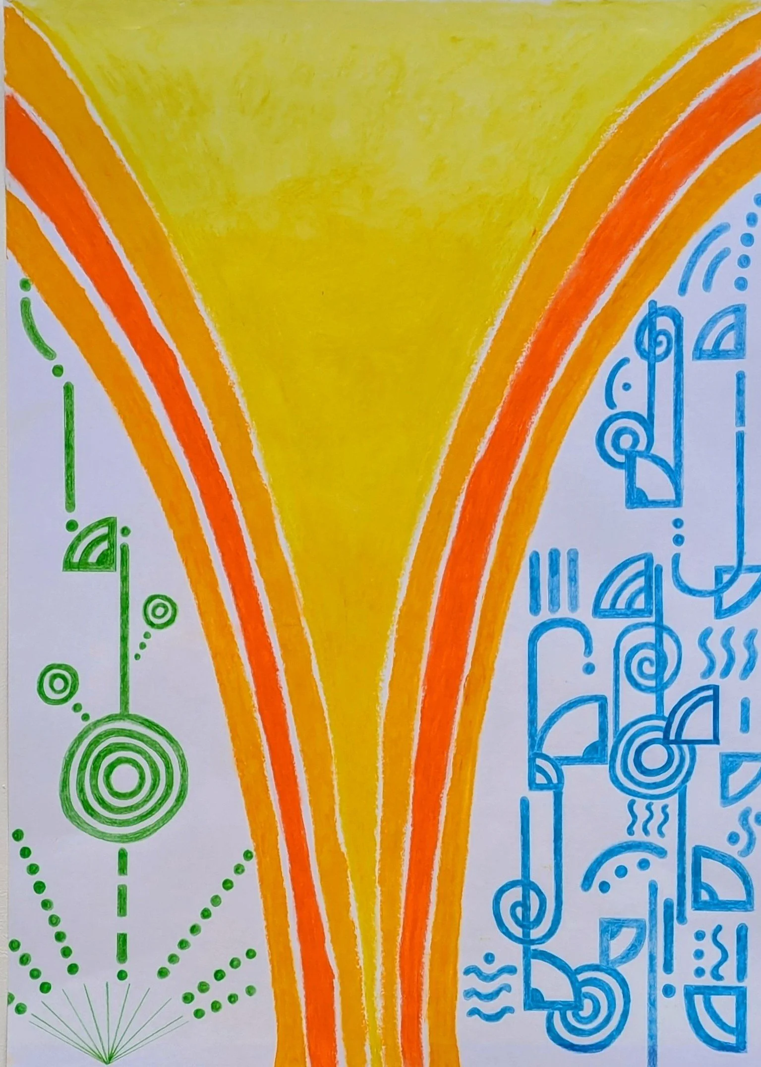 La Joie Jaillissante. 2023. Pastels on paper, 58 x 46 cm/ 23 x 18 in.