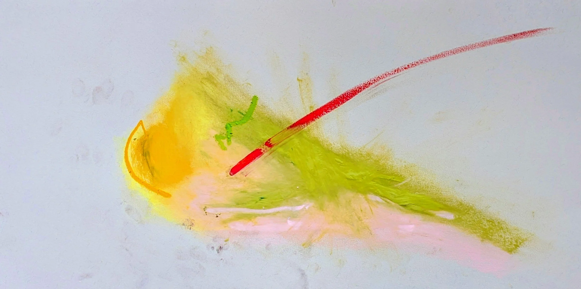 Amore - Triptych 2/3, from the series  Michelangelo Antonioni, based on The Eclipse (1962).  2026. Pastels on paper, 70 x 33 cm/ 27.5 x 13 in.