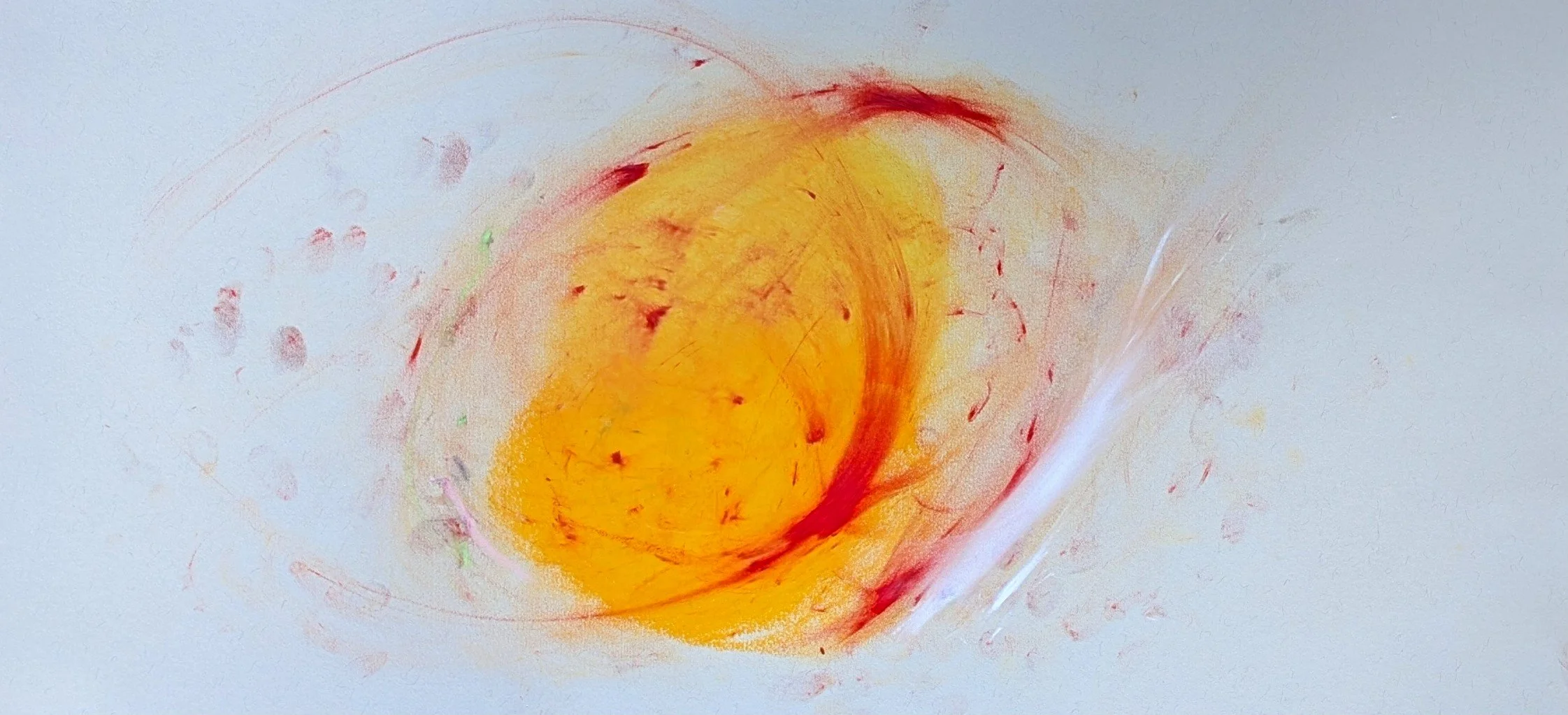 Amore - Triptych 3/3, from the series  Michelangelo Antonioni, based on The Eclipse (1962).  2026. Pastels on paper, 70 x 33 cm/ 27.5 x 13 in.