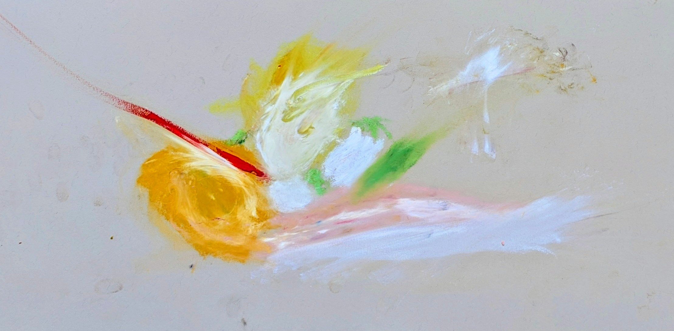 Amore - Triptych 1/3, from the series  Michelangelo Antonioni, based on The Eclipse (1962).  2026. Pastels on paper, 70 x 33 cm/ 27.5 x 13 in.