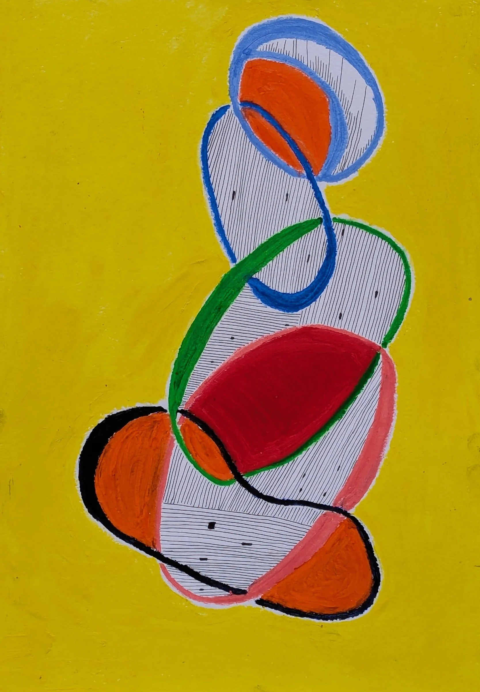 Life in Connected Fragments. 2023. Pastels on paper, 58 x 46 cm/ 23 x 18 in.