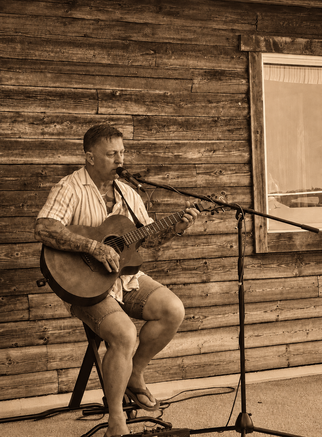 A sepia-infused picture taken at Helford River Sailing Club.