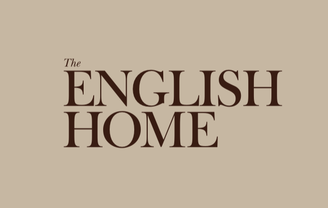 The cover of a book titled 'The English Home' in large brown text on a beige background.