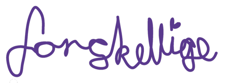 Håndskrevet tekst, der siger 'Forskellig' i lilla.