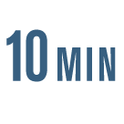 Image displaying '10 MIN' in bold blue text.