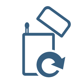 A smartphone with a refresh arrow and a refresh icon, representing app or software update.