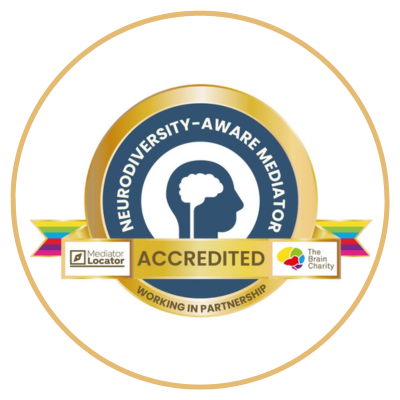 Fiona Gray's Neurodiversity-Aware Mediator accreditation.