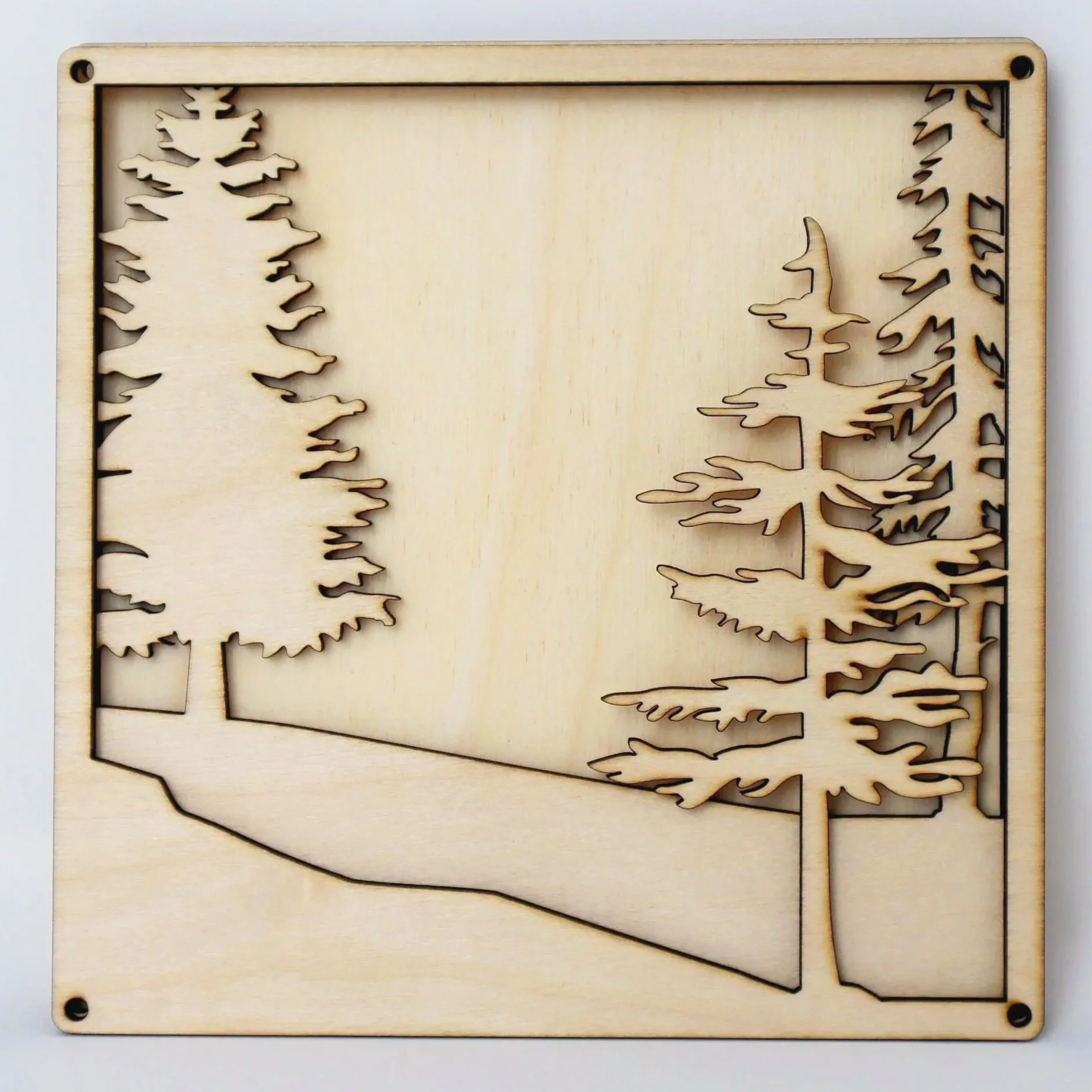 layered wood forest scene