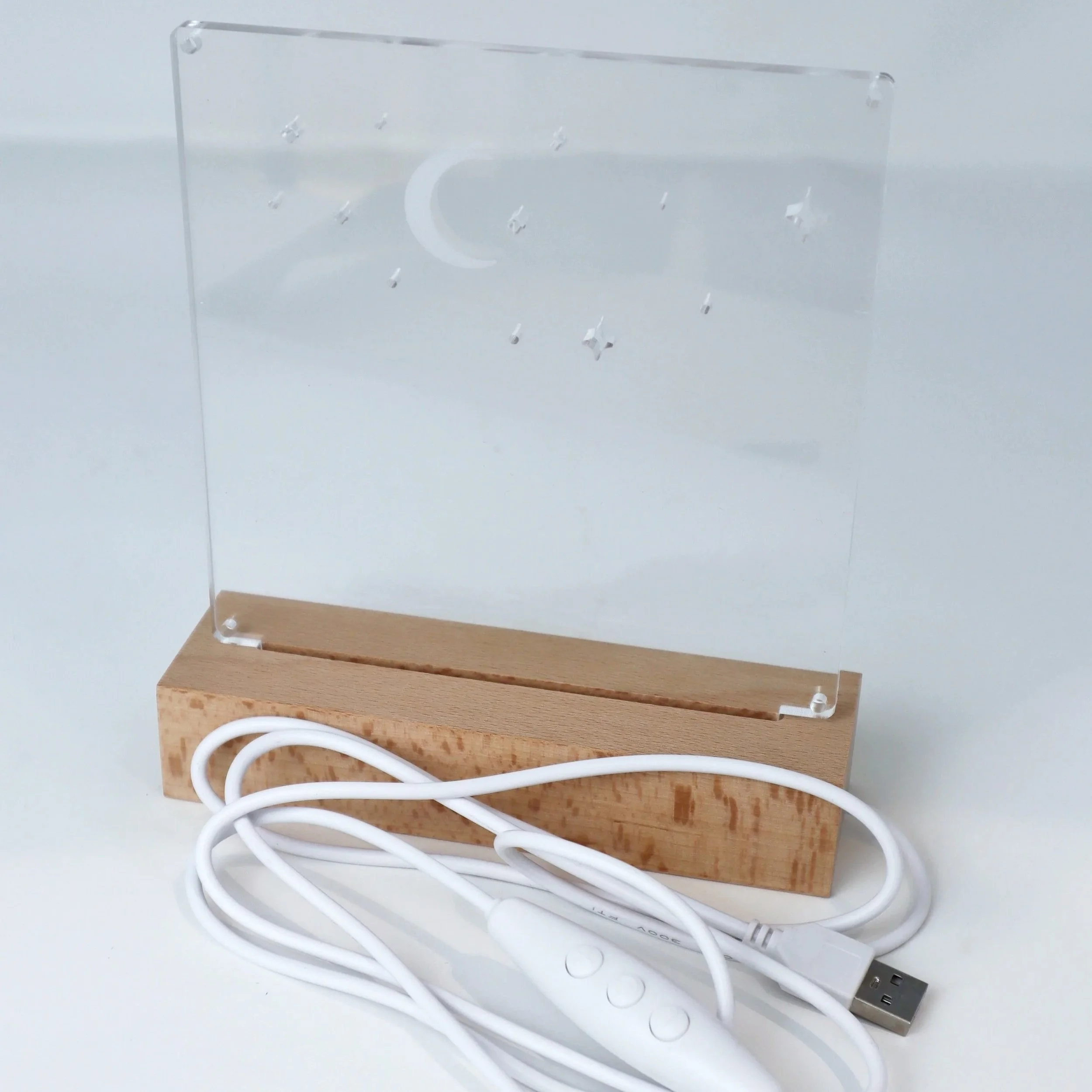 acrylic light moon and stars night sky