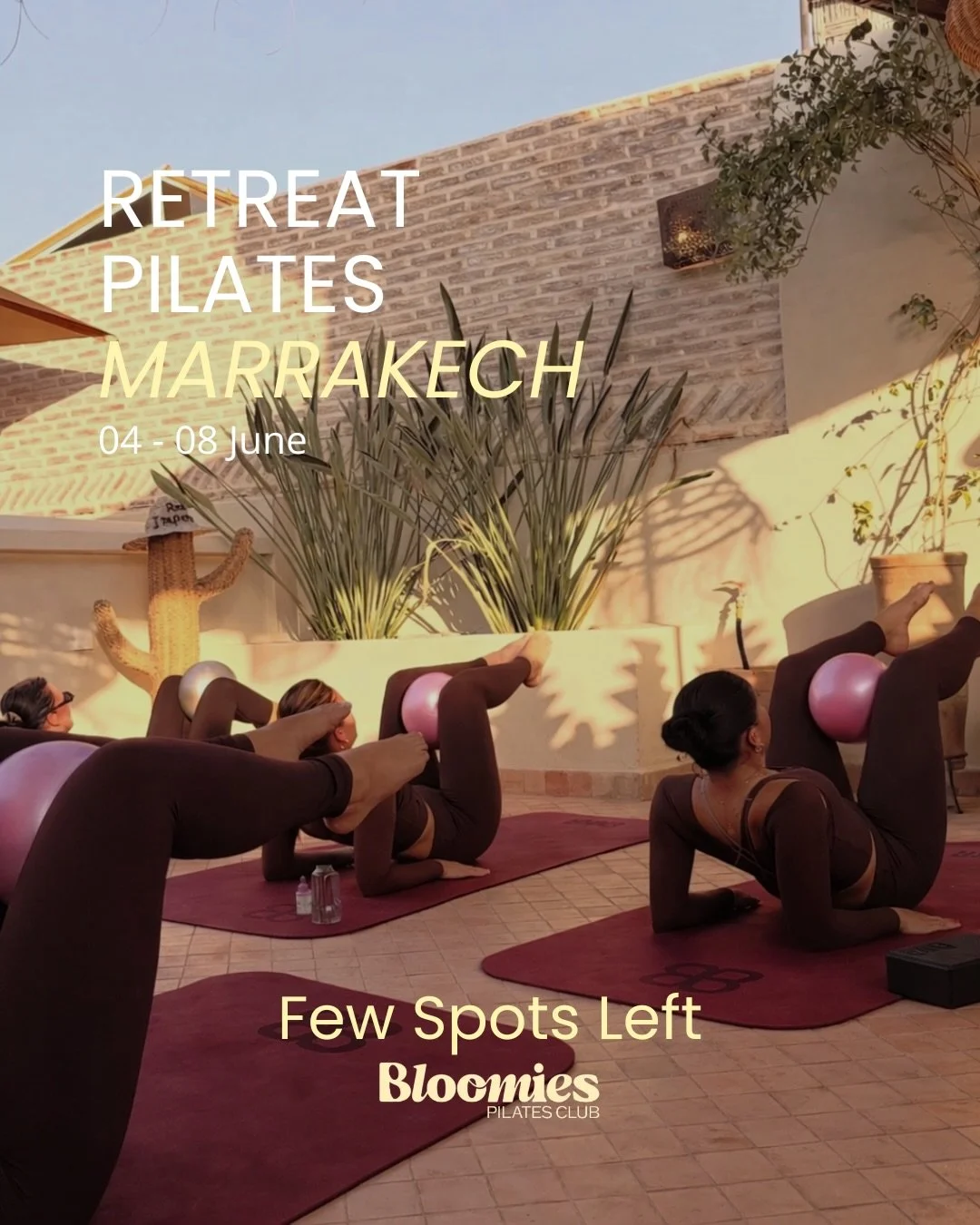 Pilates Retreat Marrakech 
Reservation possible until the 20th of April 👀
Send us a message for more info! 🧘🏼&zwj;♀️

#pilatesretreat #pilates #malaga #pilatesmalaga