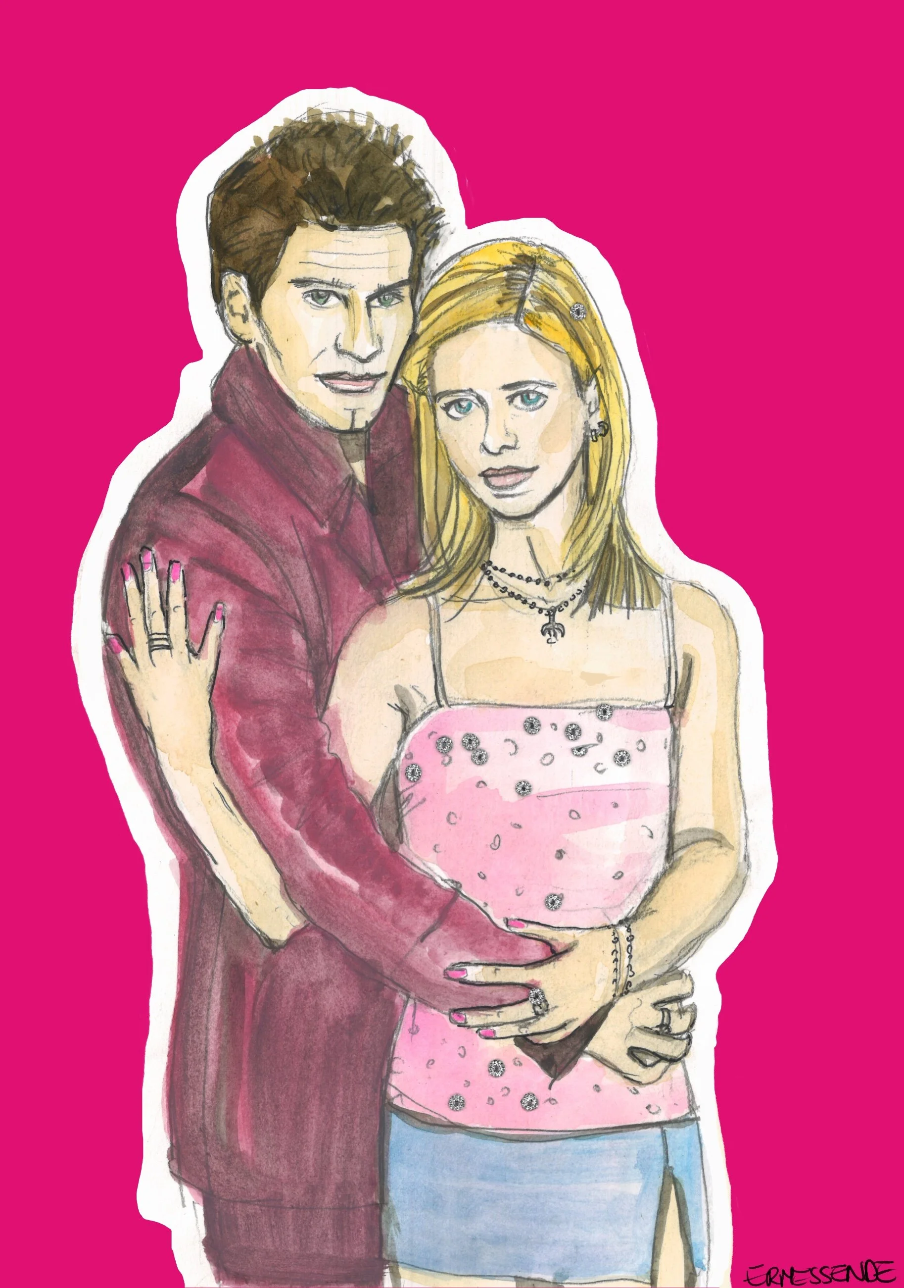 Buffy & Angel - carte postale