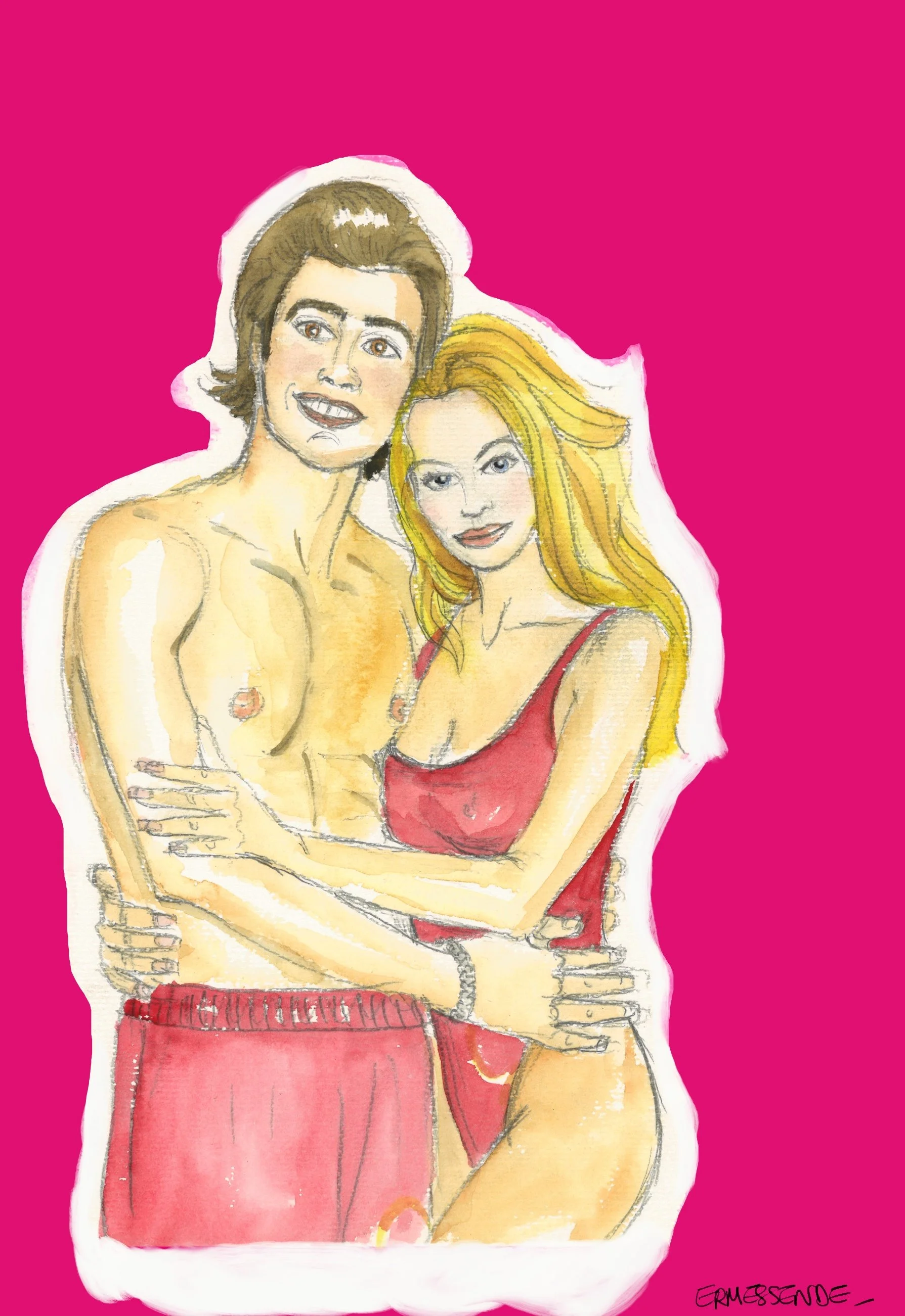 Pamela & David (C.J & Matt) -  carte postale