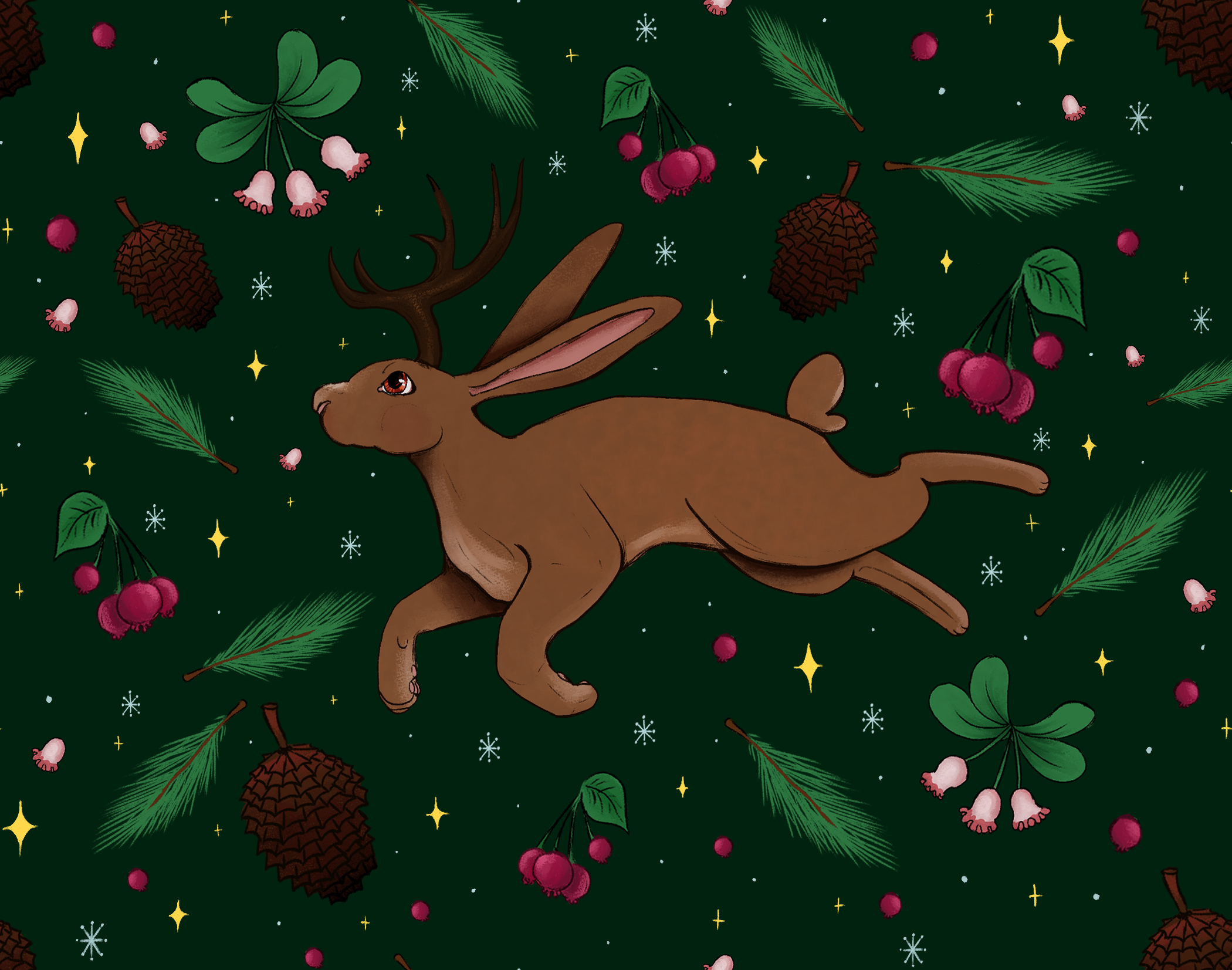 Jackalope Holiday Pattern Design