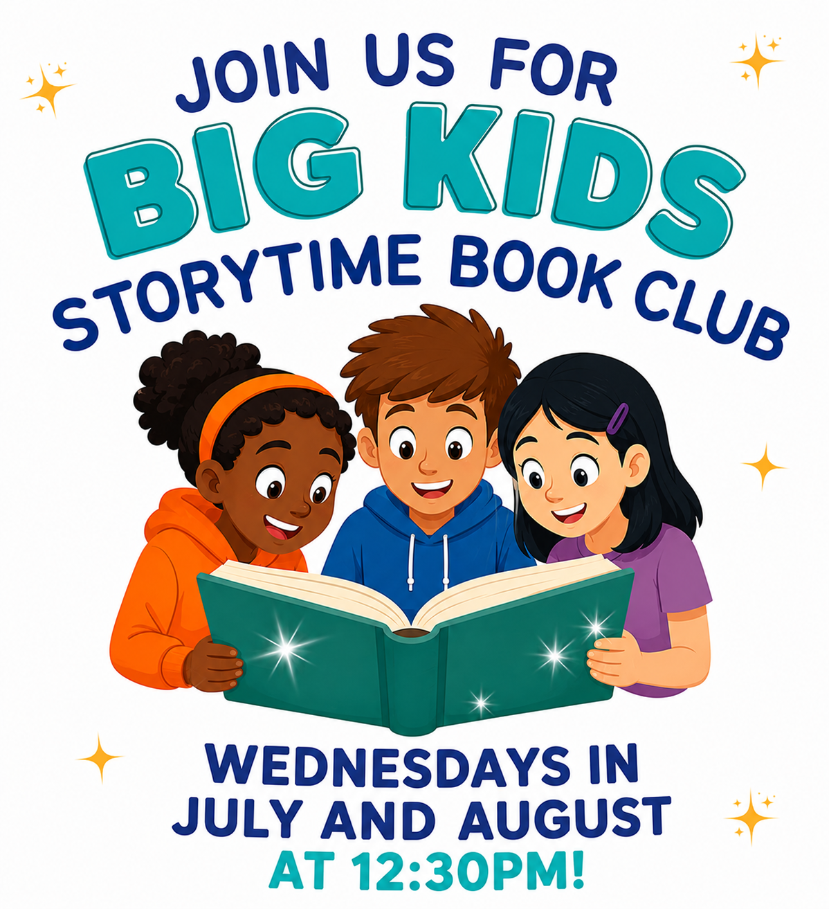 BIG KIDS SUMMER STORYTIME BOOK CLUB (Ages 6–10)