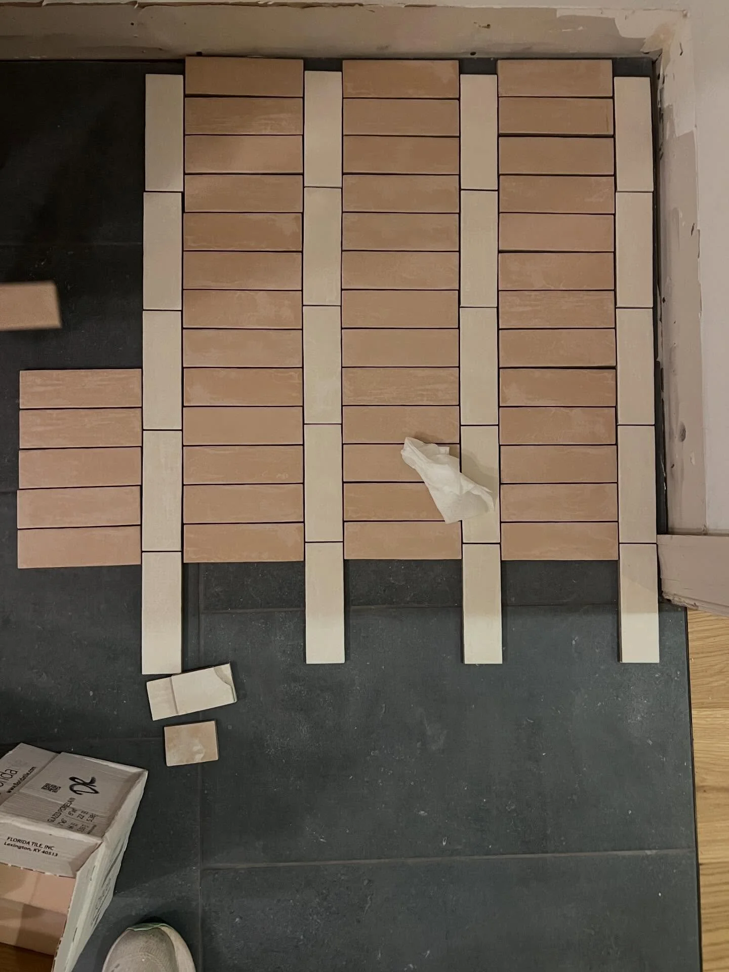 Gorgeous tile work going in at @thelittlelibrary.co courtesy of the very talented @merjfred 

#lynchburgvadesign #lynchburgva