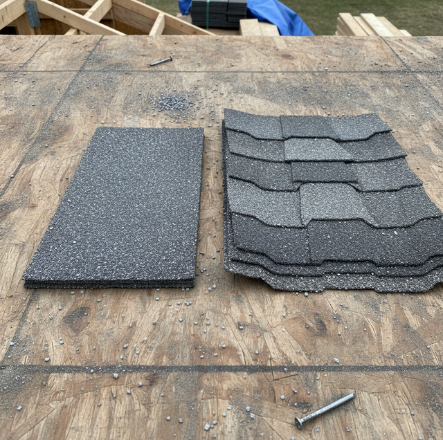 side by side comparison of 3-tab and architectural shingles