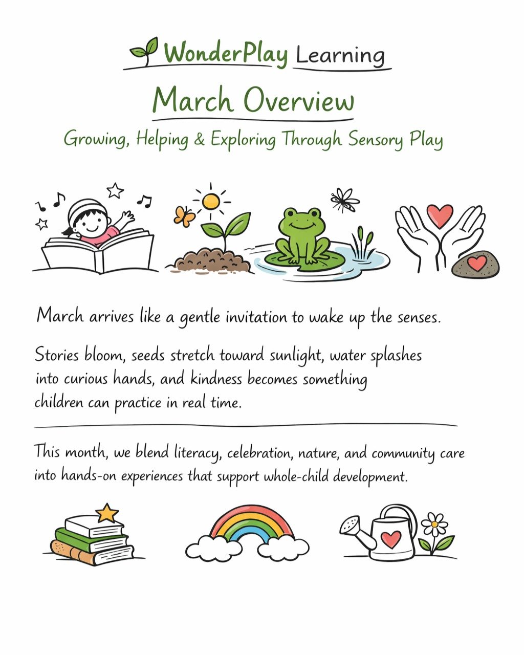 🌱✨ March is bursting with stories, splashes, rainbows, and helping hands. ✨🌈

Our FREE March Holiday Guide is here to make planning playful, meaningful, and simple for you.

Inside you&rsquo;ll find:
📚 Book pairings for special March days
💧 Hands