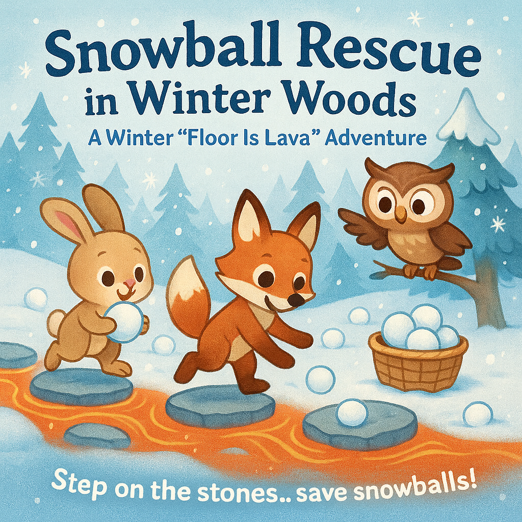 Snowball Rescue in Winter Woods (digital book & gross motor activity)