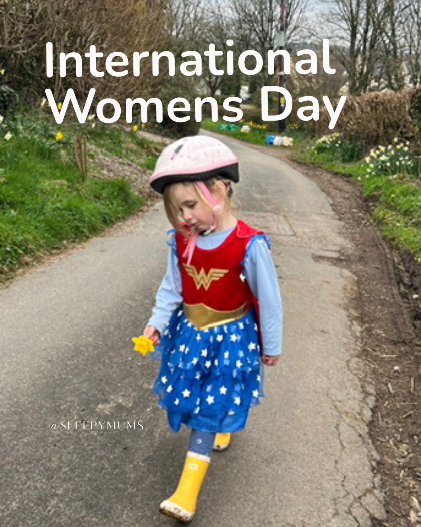 She insisted on wearing her Wonder Woman dress today.

Yellow wellies.
A bike helmet.
And she picked a daffodil from the side of the lane like it was the most precious thing in the world.

And as I watched her walking ahead of me, I had one of those 