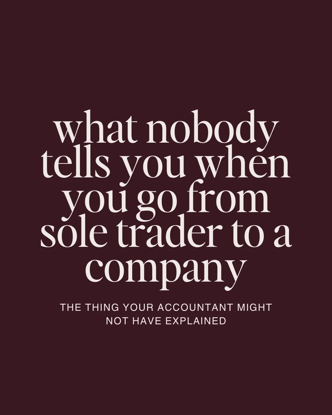 If you&rsquo;re a sole trader thinking about moving into a company structure or you&rsquo;re already in one and flying solo this post is for you.

This is something that goes unnoticed and untalked about all the time and education is the main reasons