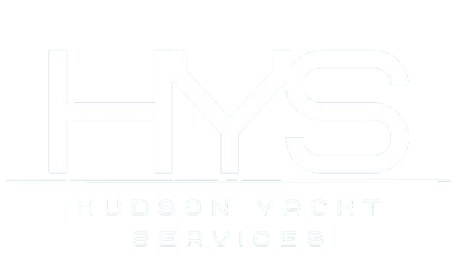 Logo for Hudson Yacht Services with the text HYS in large letters and Hudson Yacht Services underneath.