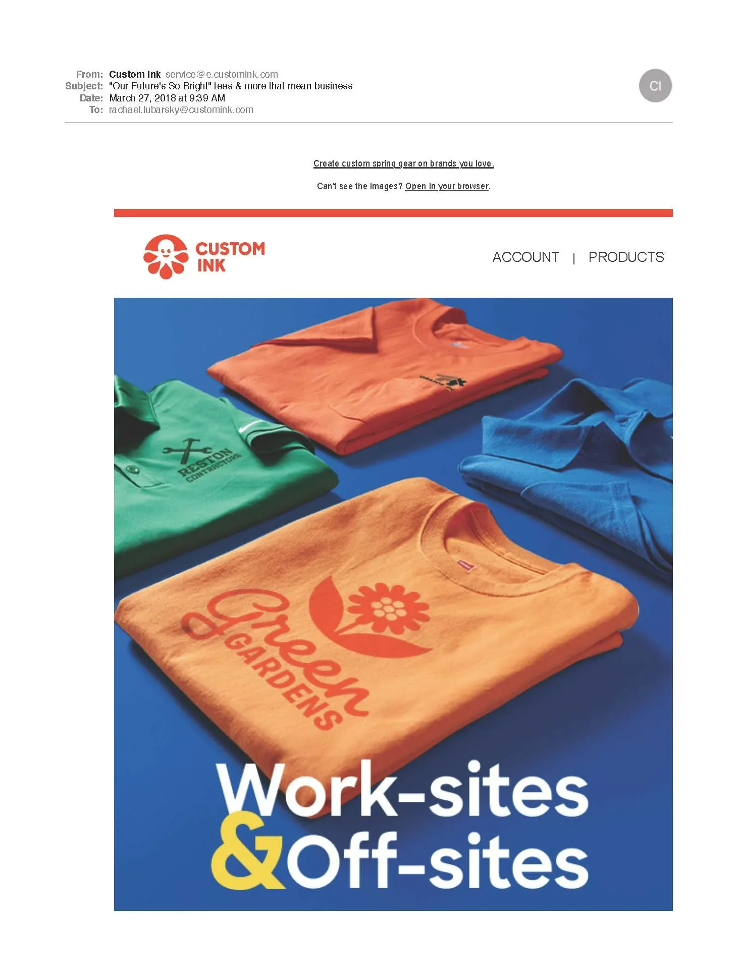 Custom Ink: Marketing Emails
