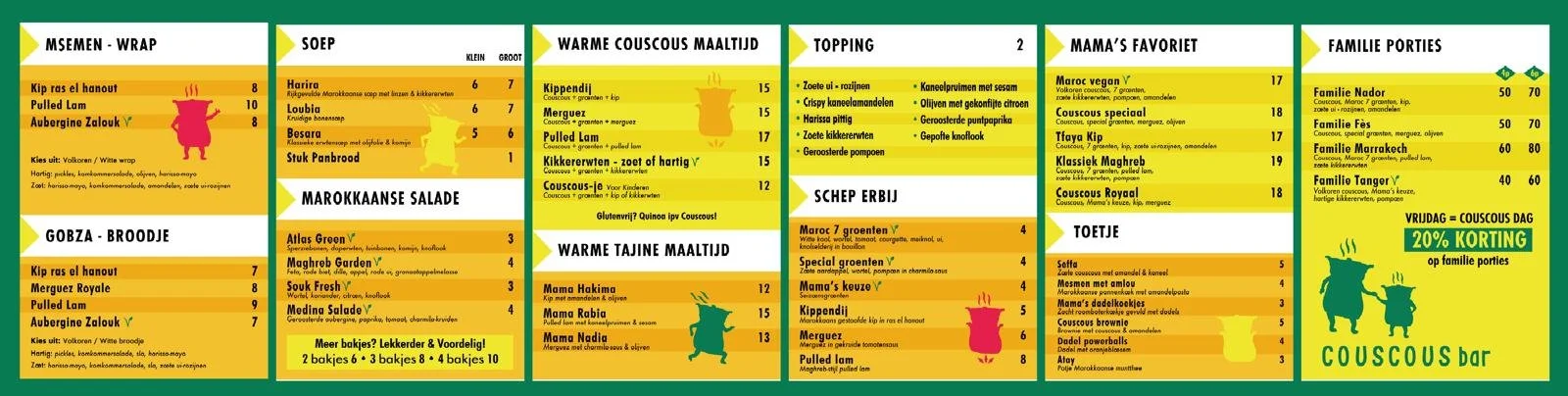Het oude menu