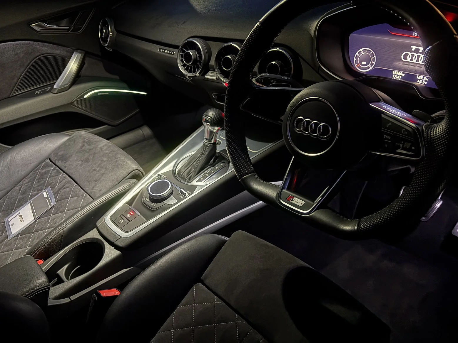 A detailed interior of an Audi