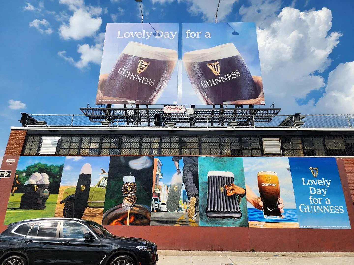 Lovely day for a Guinness indeed. Shots from our new hand painted billboard w/ @guinnessus &amp; @heritageoutdoormedia 

Thanks to our crew for braving the summer heat! @artisepic @owenhub @narukikukita @lopresti_arts @msawyerballance @va.nessapowers