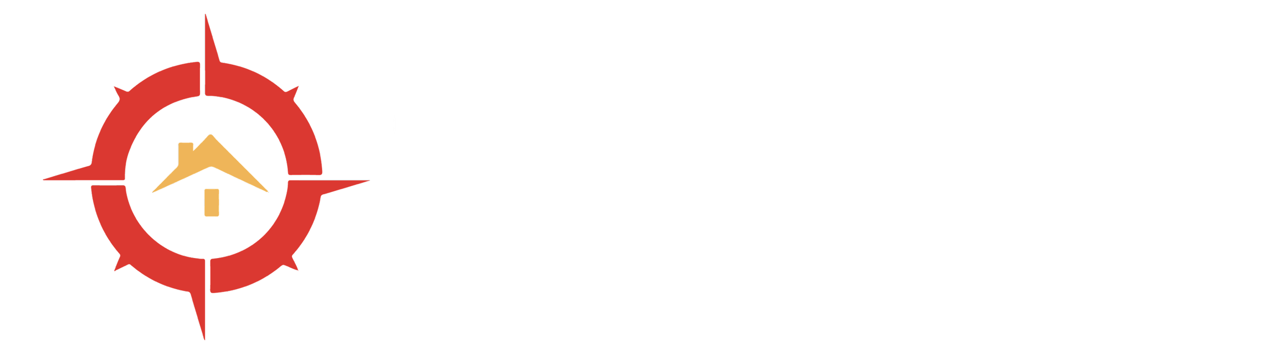 Guide Realty logo featuring a house icon inside a red compass with bold white text that says "Guide Realty" and a tagline "Guiding You Home" underneath.