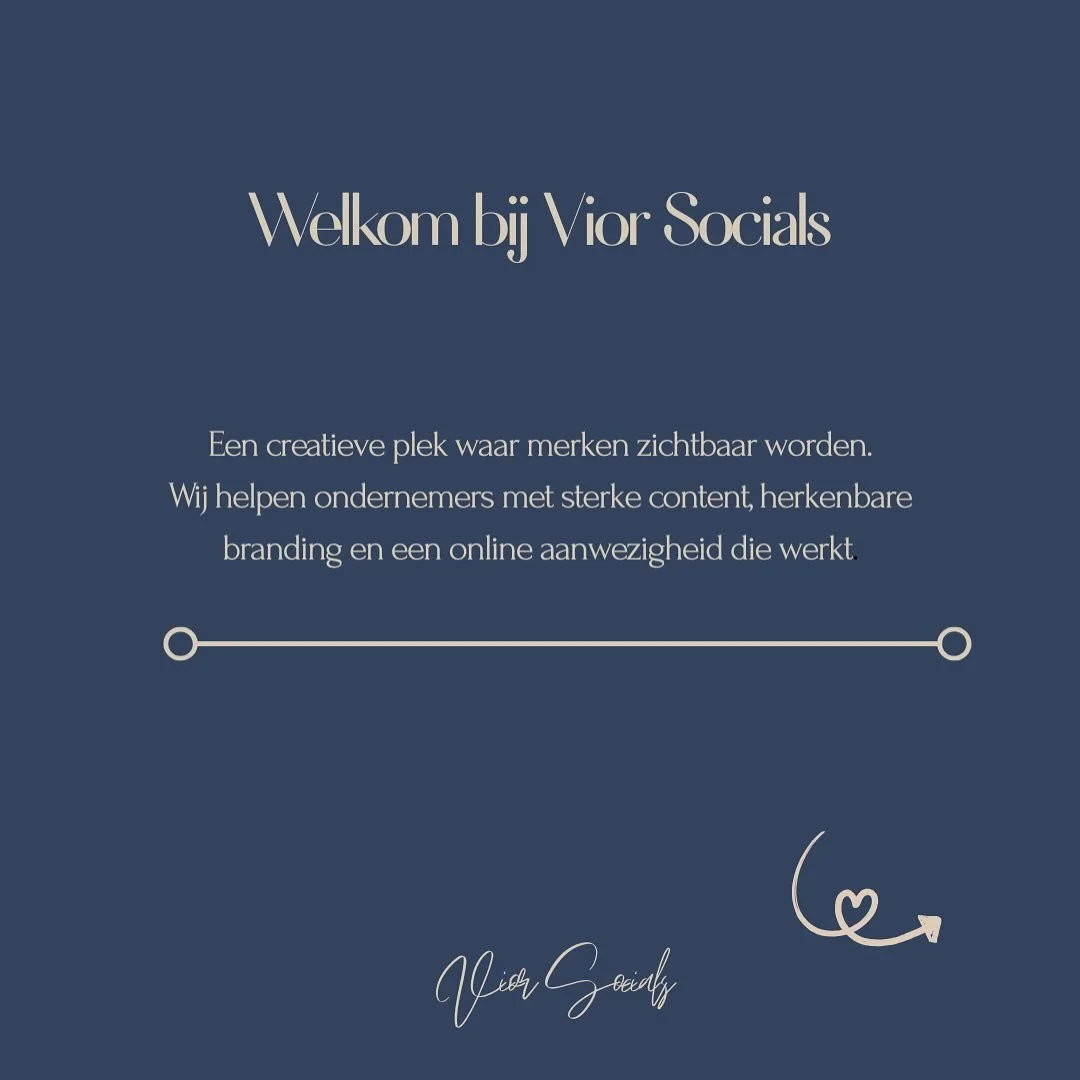 Hi, welkom bij Vior Socials 🤍

We zijn super blij dat je hier bent. Behind the scenes zijn we al een tijd bezig met het opbouwen van ons merk en het klaarzetten van alles waarmee we ondernemers willen helpen.

Bij Vior Socials focussen we ons op het