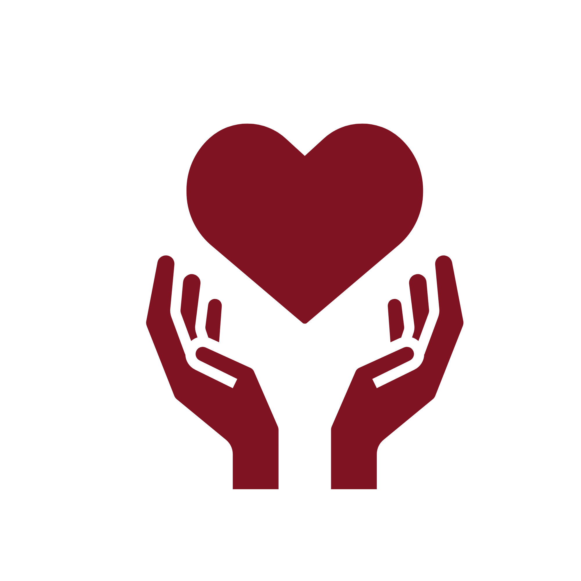 Illustration of two hands holding a heart.