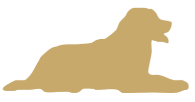 Silhouette of a dog lying down