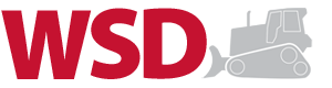WSD logo with red letters and a gray construction vehicle.