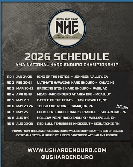 2026 National Hard Enduro Schedule