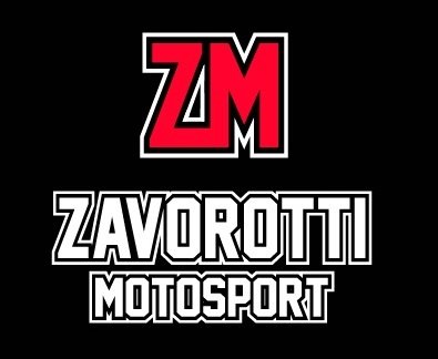 Logo with red and black 'ZM' letters and white text 'Zavorotti Motorsport'