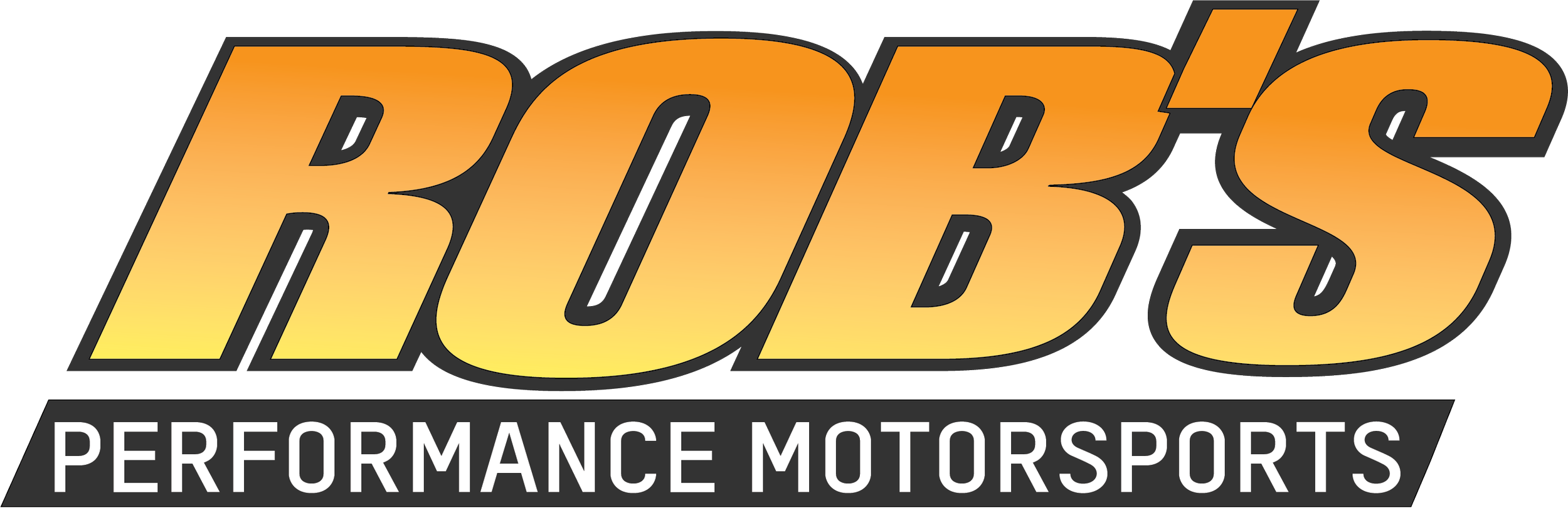Logo for Bodas Performance Motorsports in orange and yellow text with black outline.