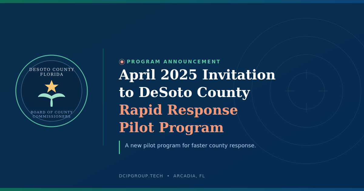 April 2025 Invitation to DeSoto County Rapid Response Pilot Program