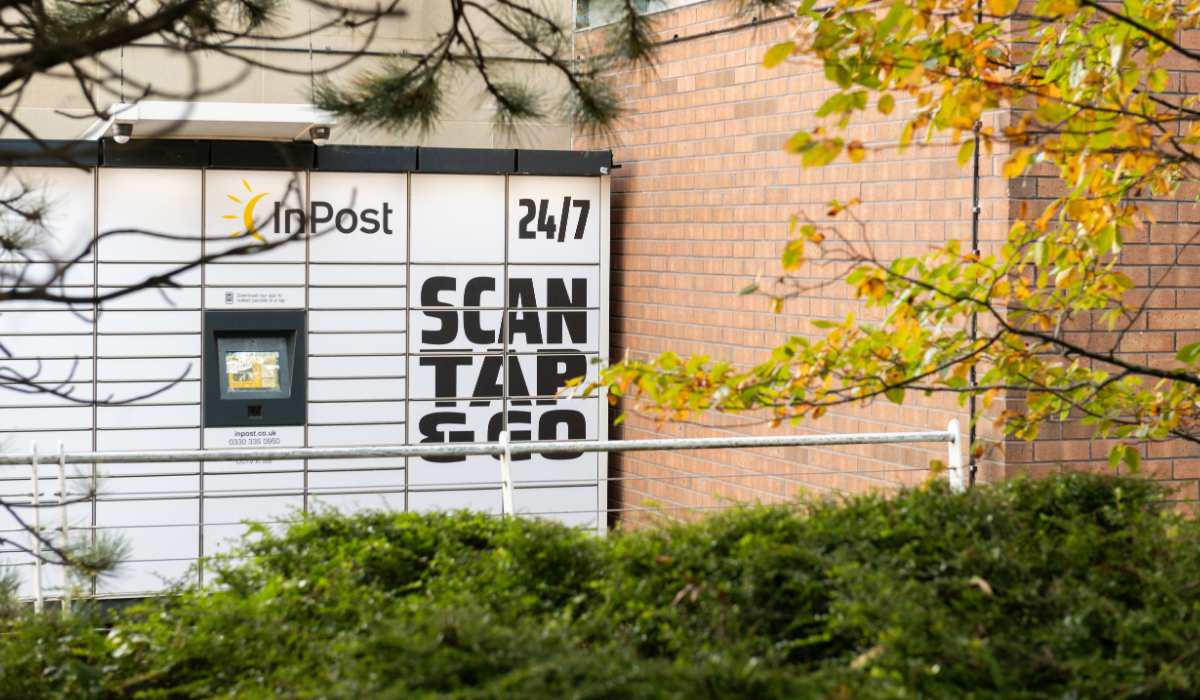 New InPost parcel locker installed outside Avondale House for tenant and visitor use.